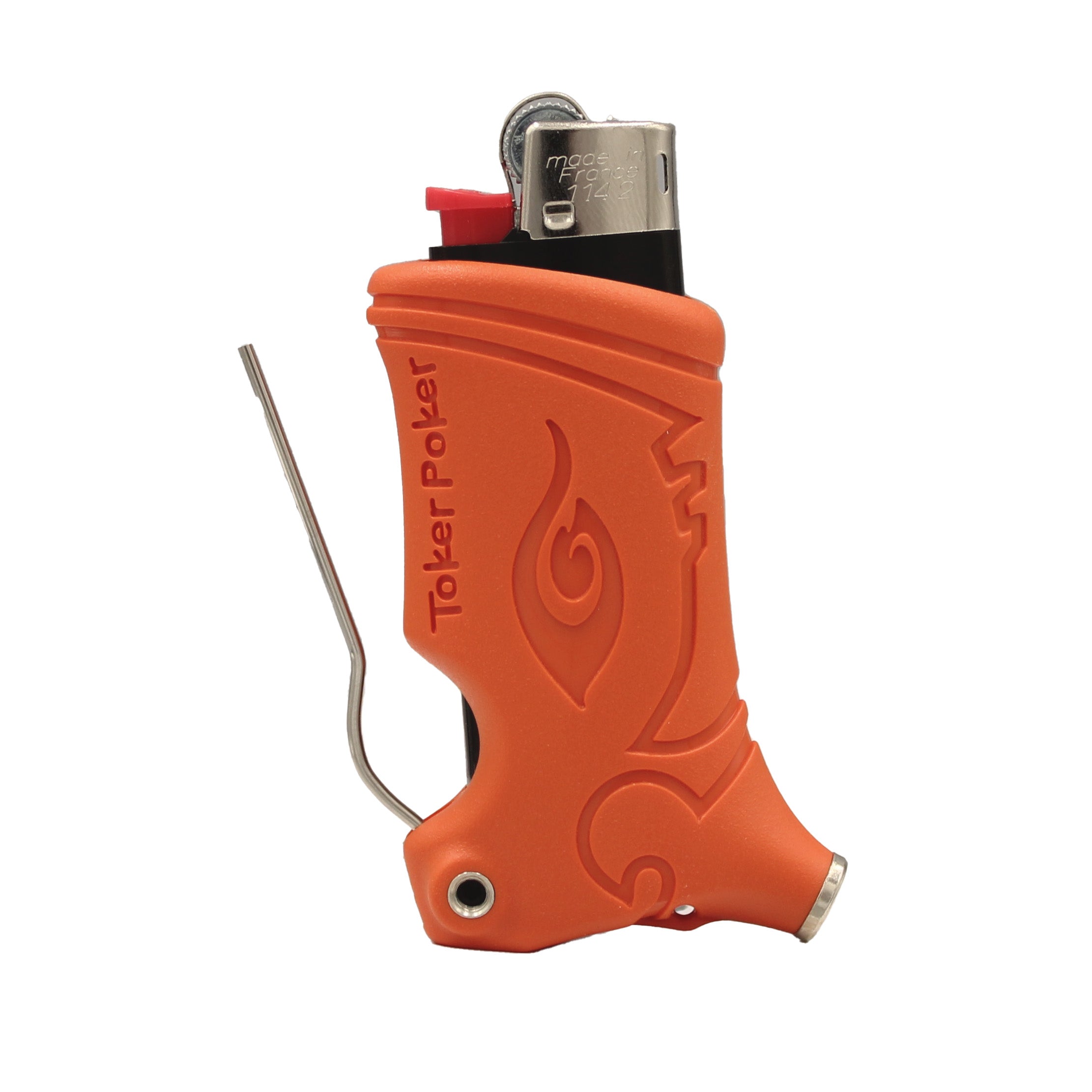 Toker Poker - Clipper Lighter Sleeve Glow In The Dark - All Inclusive Tool For Camping And Other (Glow Pink